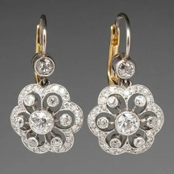 Vintage Kristall Mandel Ohrringe