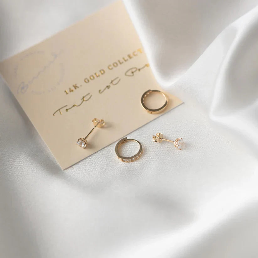 Larmes de Lune Stein-Ohrstecker | Gold