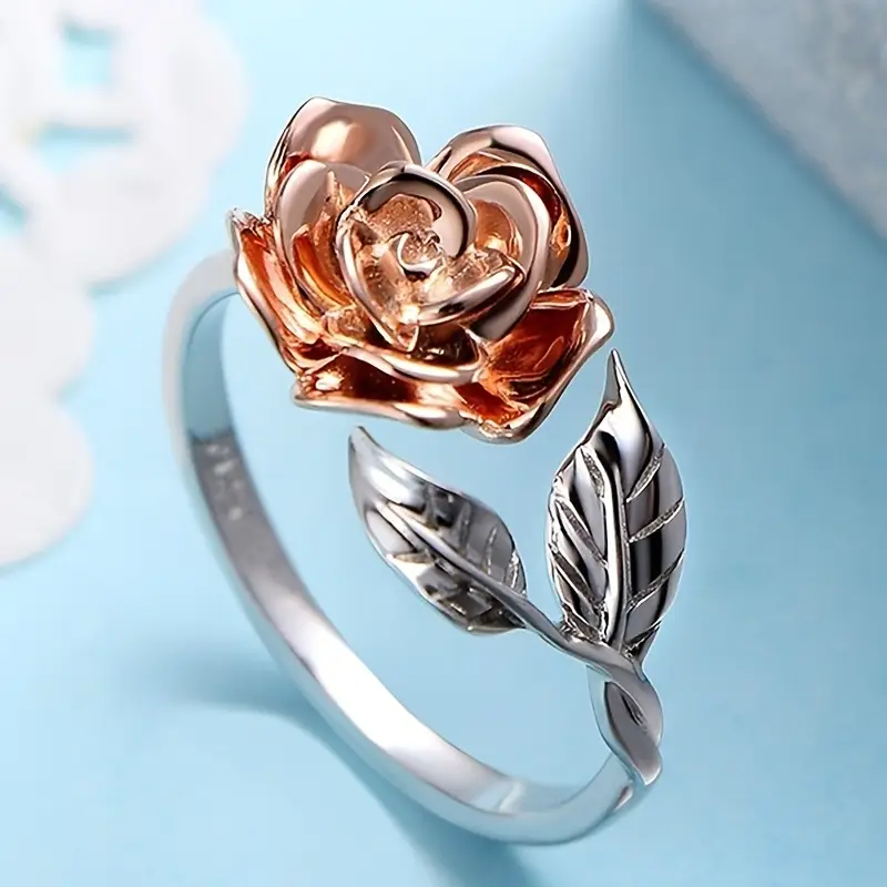 Vintage Silberring mit Blume