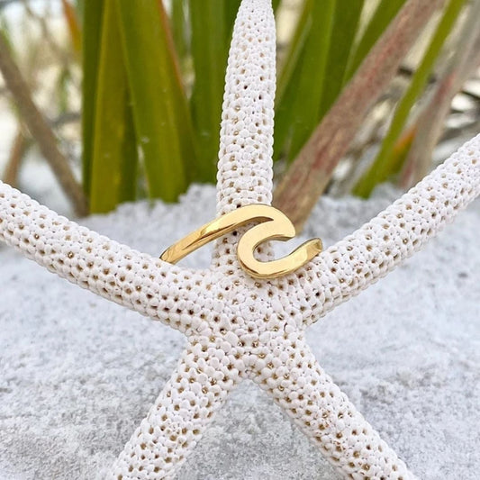 Goldene Meereswellenring