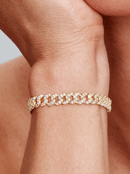 Moissanit Kubanisches Armband | Gold