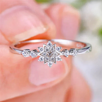 Schneeflockenring aus Sterlingsilber 925