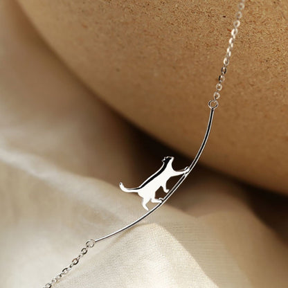 Kletterkatze Halskette in Silber