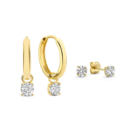 Larmes de Lune Stein-Ohrringe Set | Gold