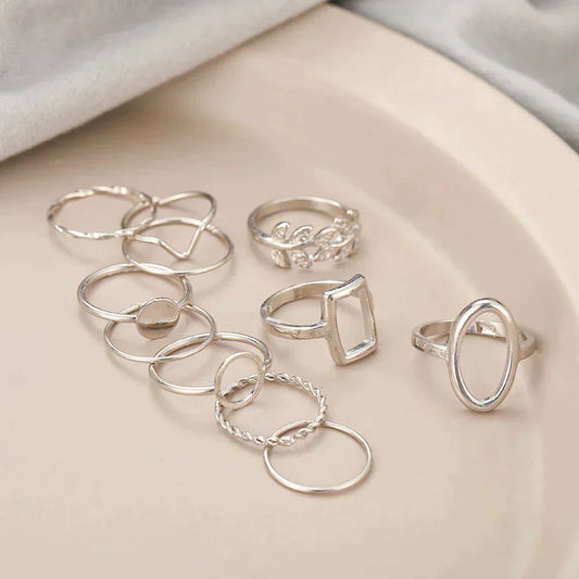Pack mit 11 Vintage Silberringen