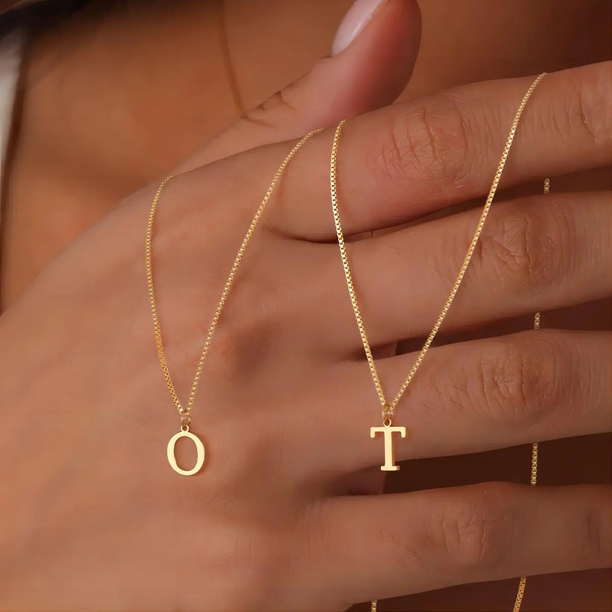 Halskette mit Liebesbrief-Initialen | Gold