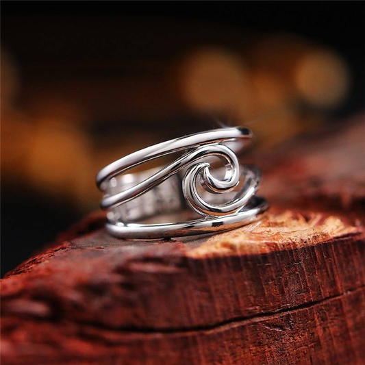 Vintage Silber Wellenring