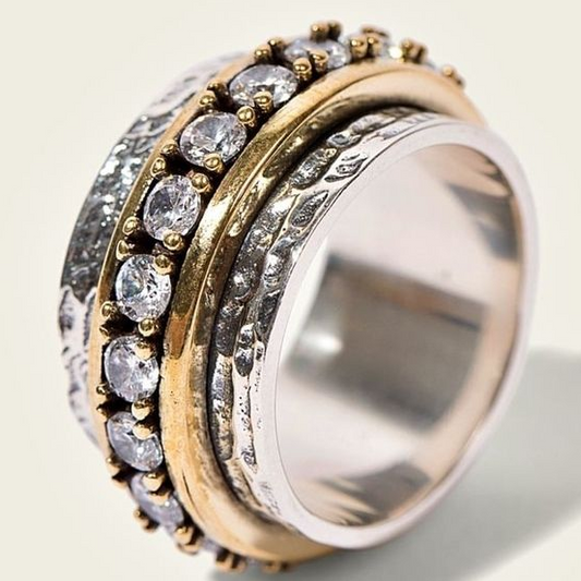 Vintage Gold- und Silber-Zirconia-Ring
