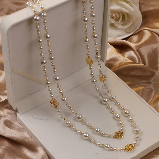 Elegante Goldperlen-Halskette
