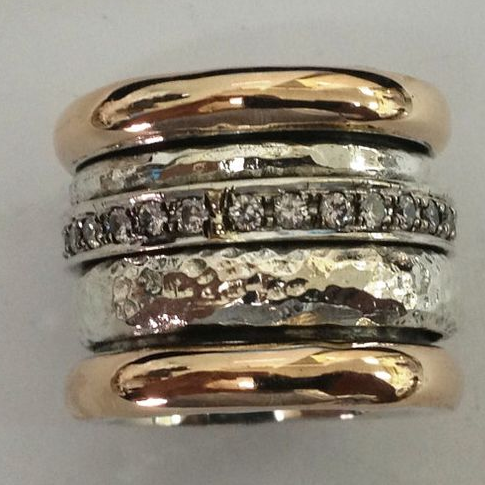 Vintage Geschichteter Dicken Goldring