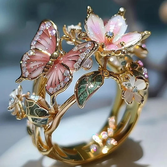Vintage Goldene Prifddinas Blumenring