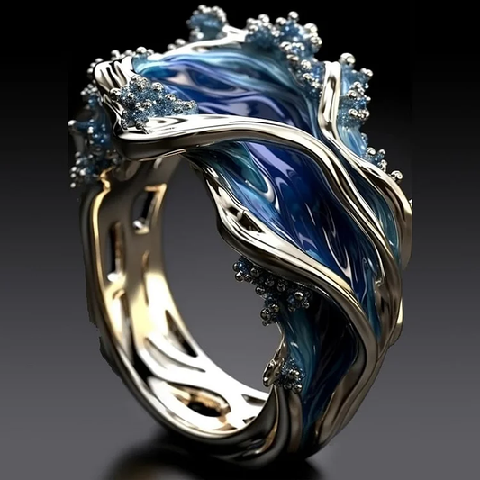 Vintage Goldener Wellenring