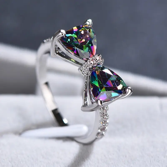 Farbenfroher Zirkonia Silberring