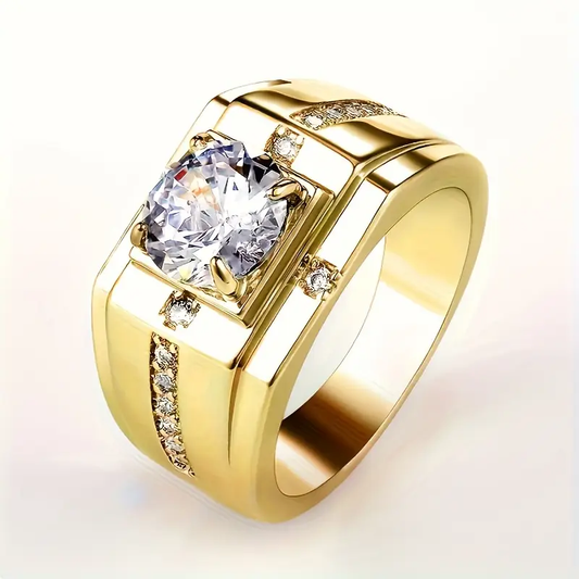 Heller Funkelnder Goldring