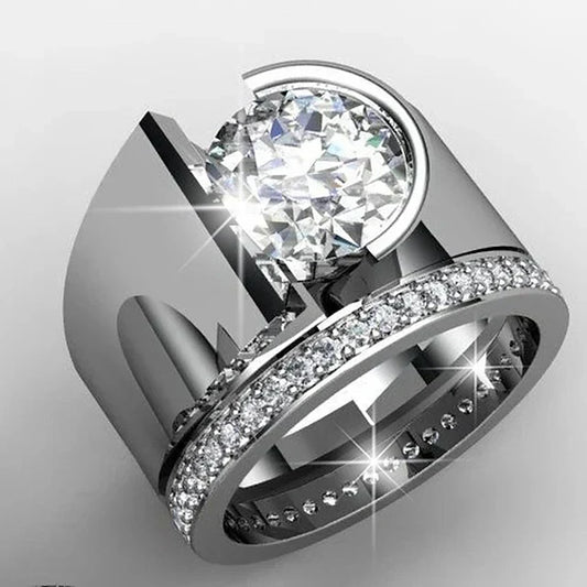 Vintage Heller Zirkonia Silberring